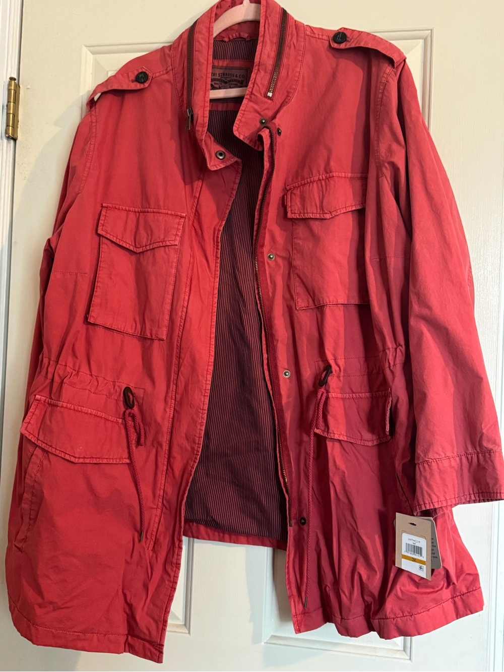 Levi's Coral Red Zip-Front Anorak Jacket Brand New with Tags, Size 3X